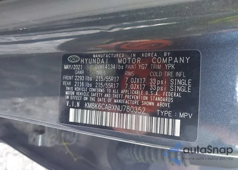 2022 Hyundai Kona Sel from USA, damaged, VIN KM8K6CABXNU780352